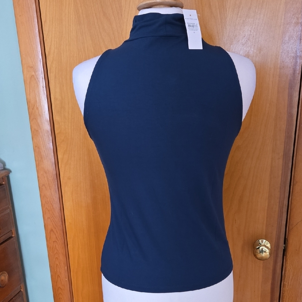NWT Ann Taylor Mock Neck Top in "Moonlit Backdrop" Size M - Picture 2 of 4